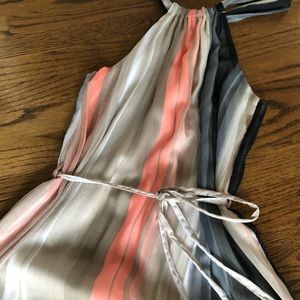 Pink and gray chiffon maxi dress. Size L